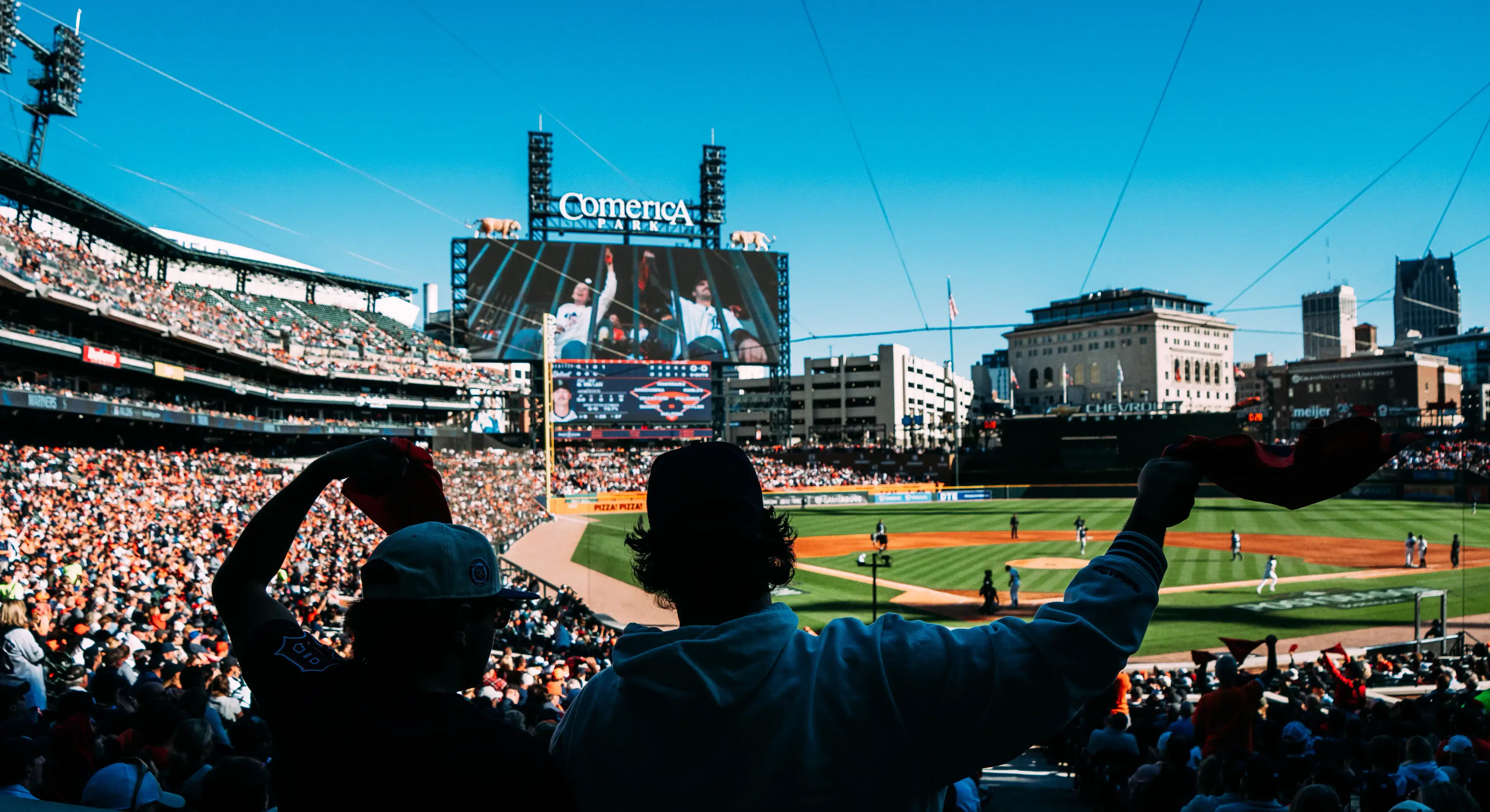 2 Fans at Comerica Park